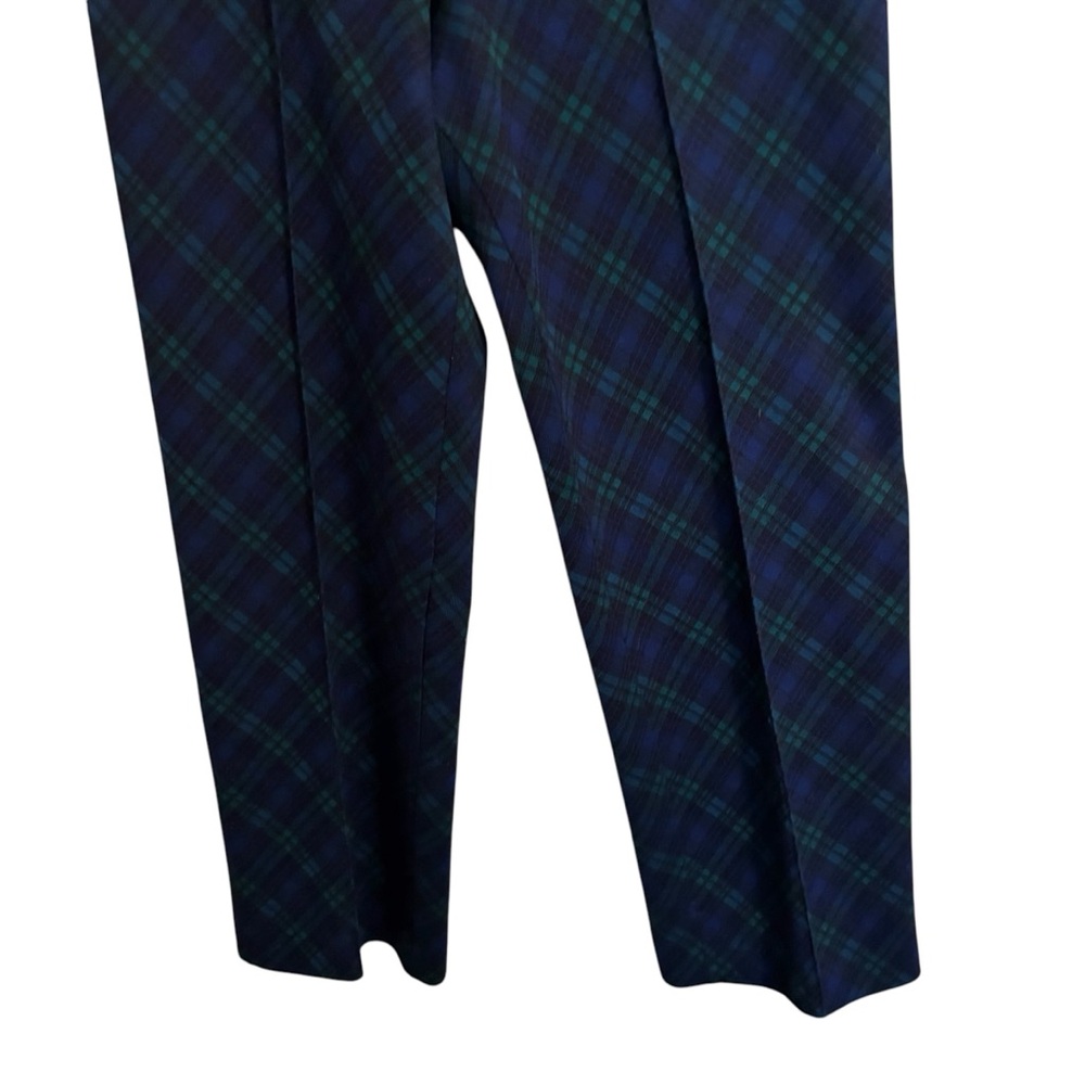 Vintage Blue Green Plaid Pleated Pull On Pants Size 9/10 - Picture 5 of 5
